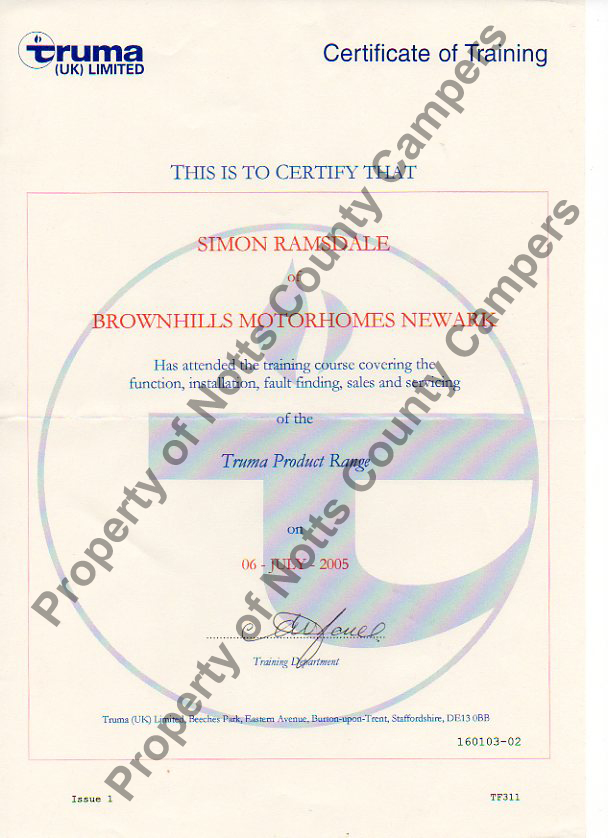 Truma Certificate
